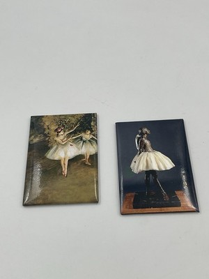 2 Vintage Edgar Degas Two Dancers On Stage/Little Dancer Refrigerator Magnets