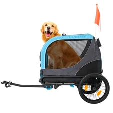 ClevrPlus 2-in-1 Pet Bike Trailer & Large Foldable Dog Stroller Pet Cart Carrier