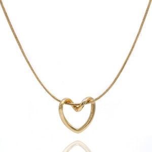 Authentic Dainty 14K Gold Plated Heart Pendant Necklace for Women Delicate and Cute Love H