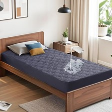 Waterproof Mattress Protector, Twin Size Mattress Pad with Deep Pocket 6"-15" De