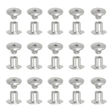 Chicago Screws, Leather Rivets for Belt Bag M5 x 6 mm 80 Pack Silver
