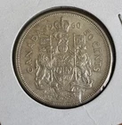 1960 Canada 50 Cents, 0.800 Silver Coin, XF Condition