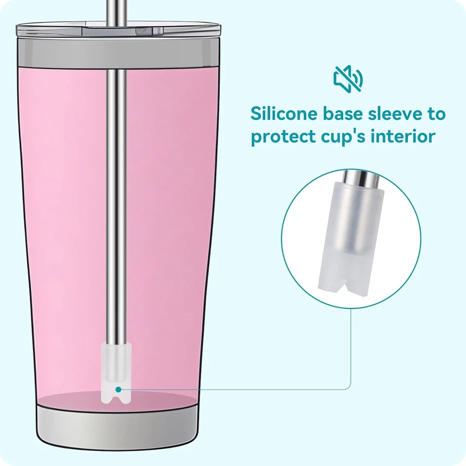 6 pajitas de metal reutilizables, pajitas de acero inoxidable con punta de silicona para 20 OZ Foto 2 de 4