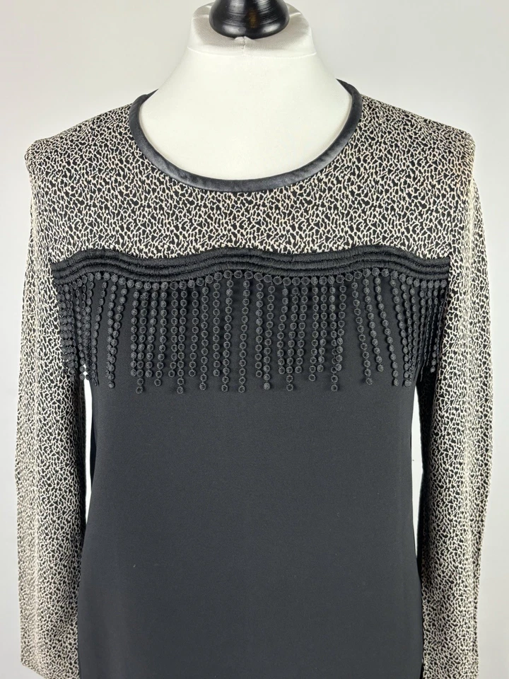 Vestido Max Mara Flecos Negro Lápiz Uk10/M ¡¡Excelente!!! Foto 2 de 4