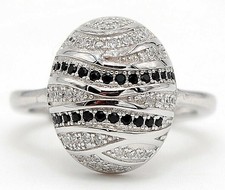 1CT Treated Black Sapphire Topaz 925 Solid Sterling Silver Ring Sz 7 UB1-7