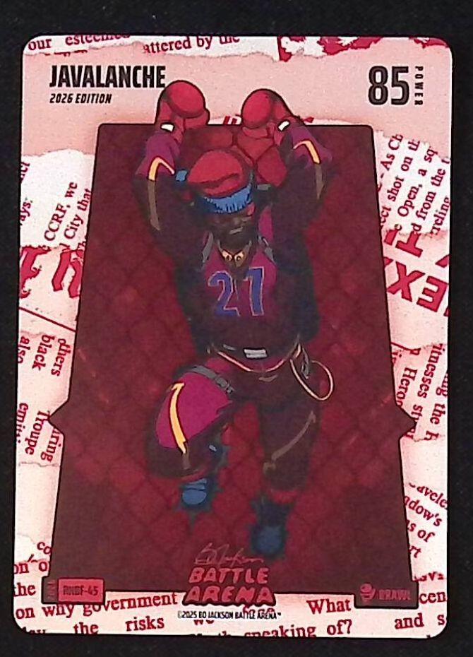 2025 Bo Jackson Battle Arena Red Headliner Battlefoil Javalanche Brawl RHBF-45