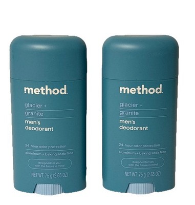 Method Men's Deodorant Glacier + Granite, Aluminum Free 2.65 oz. 2 Pack