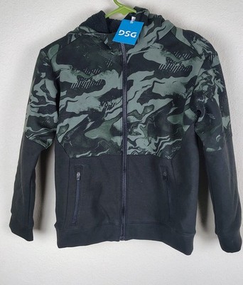 DSG Boys Sport Fleece Sherpa Jacket Green And Black Size M $60 MSRP