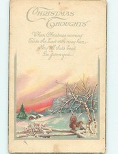 Pre-Linen christmas CUTE SQUIRREL UNDER THE TREE : make an offer HQ7158