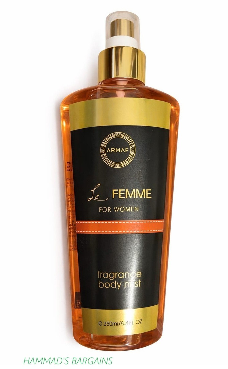 ARMAF LE FEMME FRAGRANCE BODY MIST 8.4 OZ / 250 ML FOR WONEN (UNBOX)(NO  CAP)NEW