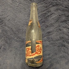 Vintage 1944 Pepsi Cola Double Dot Paper Label Embossed 12oz Bottle RockSpingsWY