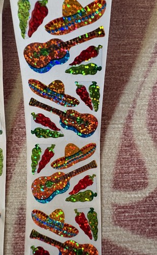 Vintage Hambly studios Mexican prism stickers partial roll 81 mods hat guitar