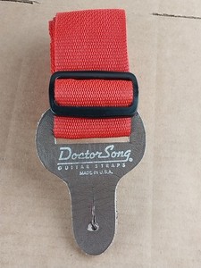 Vintage Doctor Song Guitar Strap Red 54" Made In USA