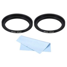 34mm-37mm Step Up Ring Camera Lens Filter Adapter Ring Filter with Cloth