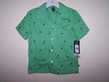 Gap Kids Shirt Top Size 4-5 Light Green Royal Blue Palm Trees NWT