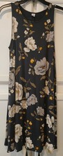NWT - Old Navy sleeveless dress, dark floral pattern with neutral-tones, M