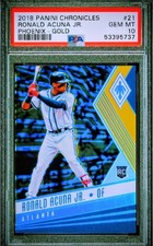 2018 Panini Chronicles Phoenix Gold #21 Ronald Acuna Jr. #'d 01/10 PSA 10..POP 4