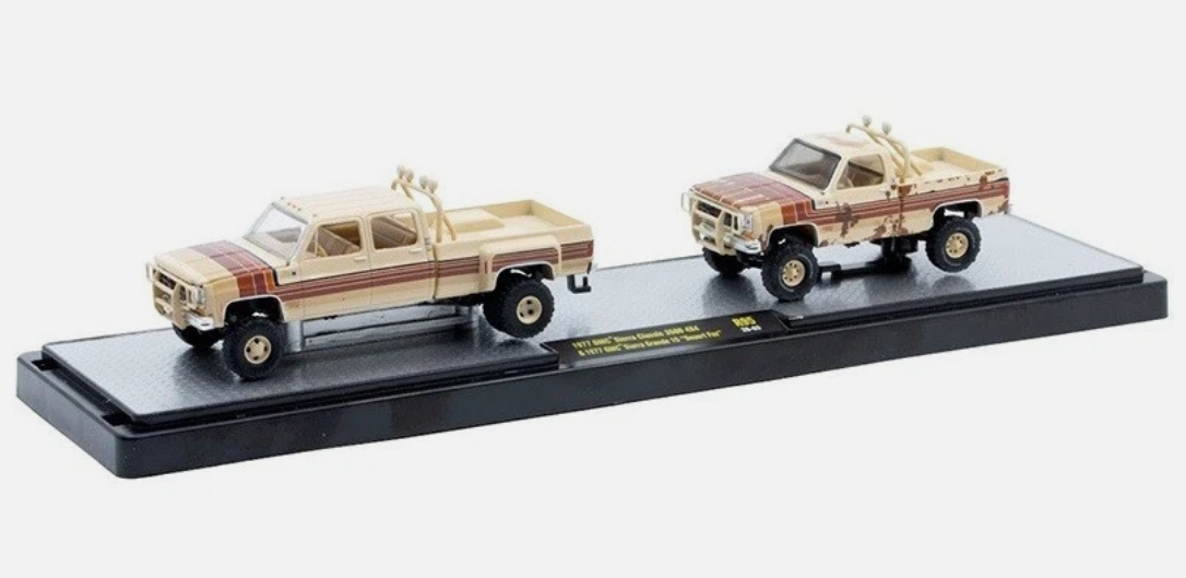 M2マシーン シエラ 3500 4X4 & グランデ 15 デザートフォックス M2 1977 GMC Sierra 3500 4X4 & 1977 Sierra Grande 15 Desert Fox