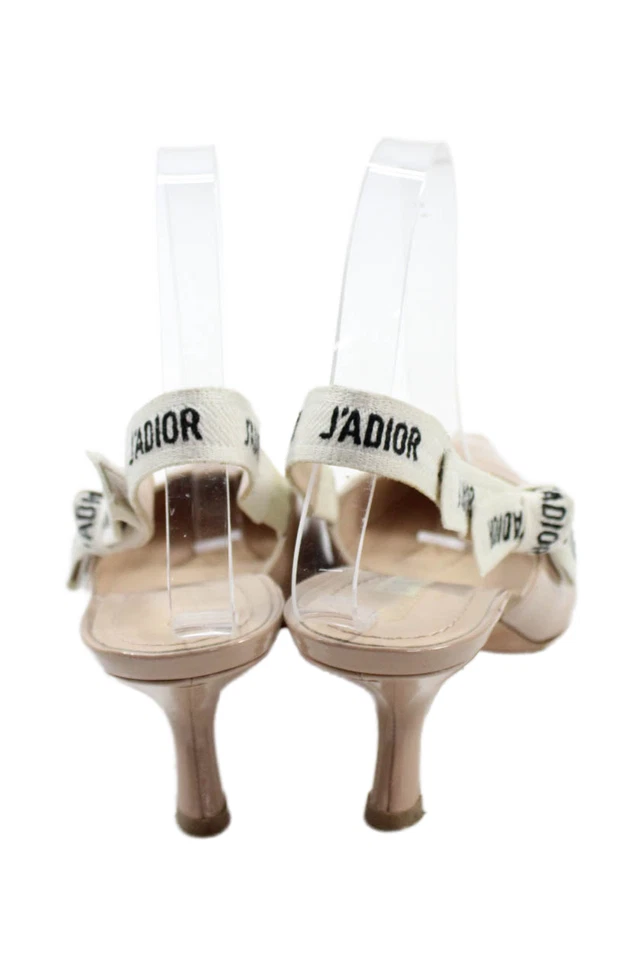 Christian Dior Mujer Charol Becerro J'Adior Zapatos de Tacón con Cordones Desnudo Talla 7.5 Foto 3 de 4