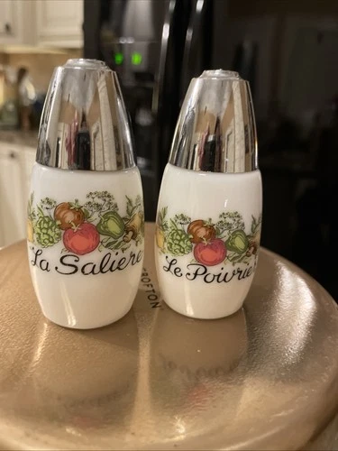 VTG 1970s Gemco Spice of Life Salt & Pepper Shakers Corning Ware Matchables