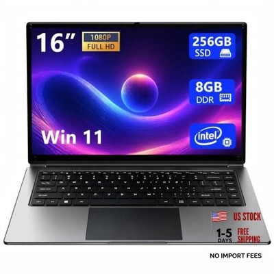 laptop , 8GB DDR 256GB SSD portable laptop computer, 8GB RAM/256GB SSD 16-inch