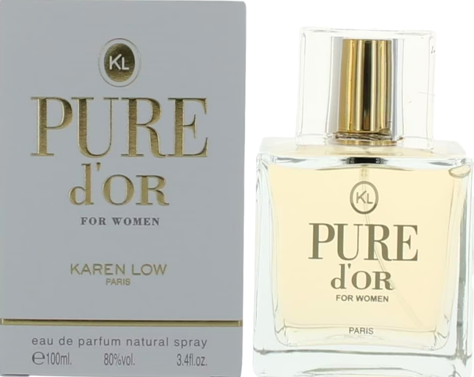 KAREN LOW PURE D'OR EAU DE PARFUM SPRAY FOR WOMEN 3.4 Oz / 100 ml
