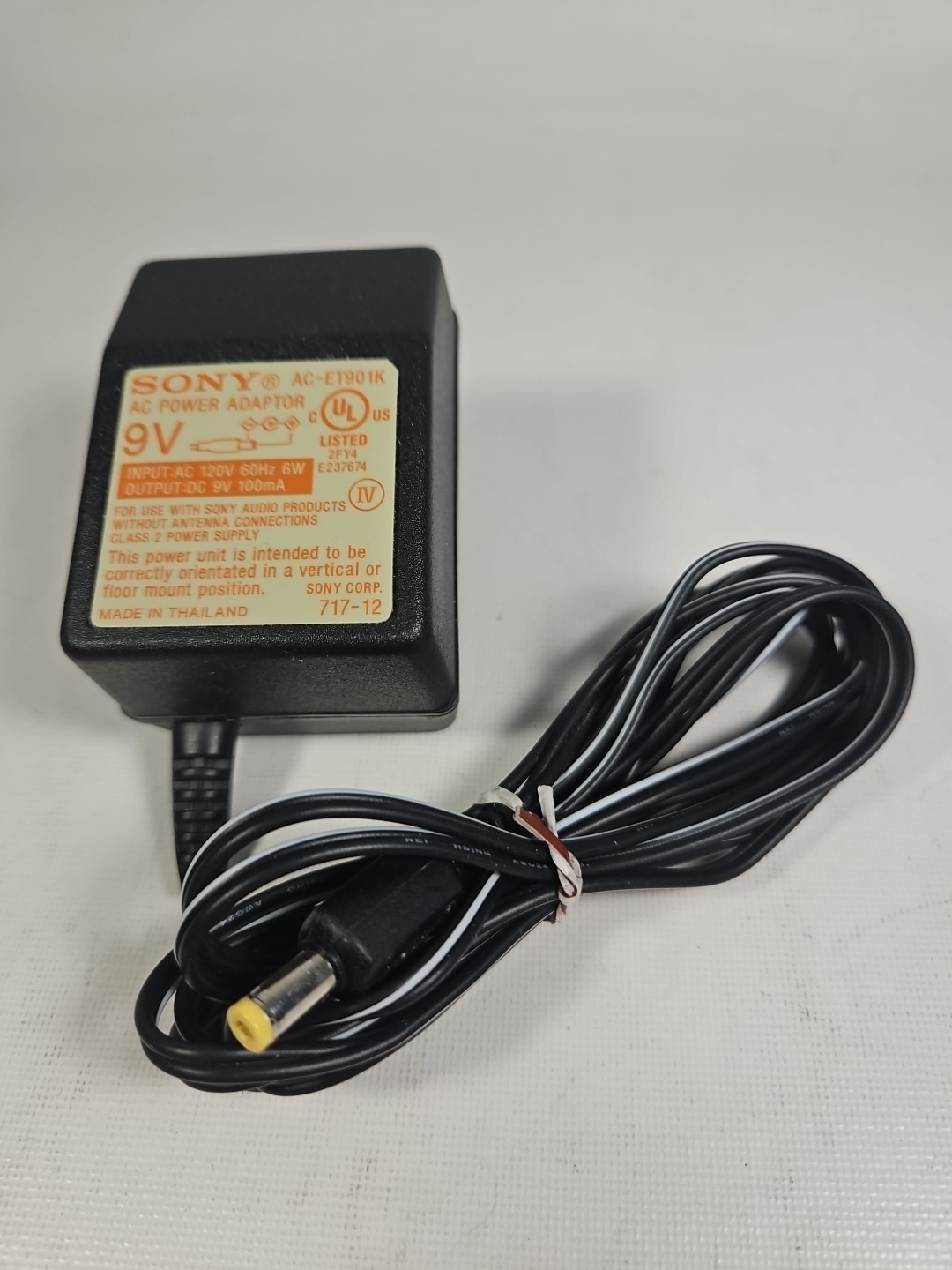 Sony 9v Dc 100ma Ac-et901k Power Supply 5.5 X 2.1mm Oem Original