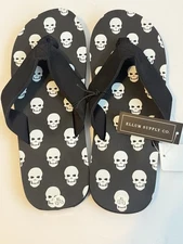 Ellum Supply & Co. Unisex Sandal Size  XL Large (12-13) Skull Shoes Flip Flops