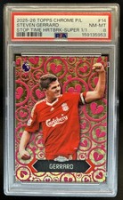 Marketplace image: 2025-26 Topps Chrome Steven Gerrard Stoppage Time Superfractor #1/1 PSA 8