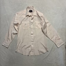Panhandle Slim Mens Size 16 35 Western Pearl Snap Striped Shirt Pink long sleeve