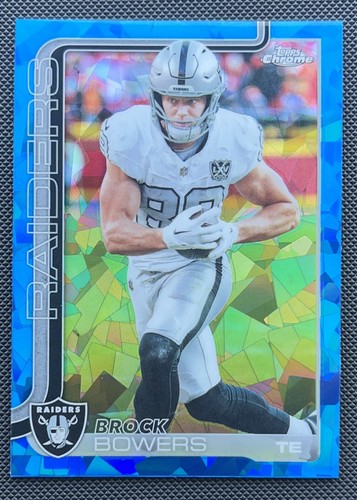 2025 Topps Chrome Sapphire Brock Bowers #178 Las Vegas Raiders