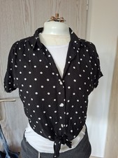 Bluse mit Polkadots Gr S 36 38 Damen Holliste...