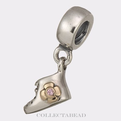 ♥︎ramubaby♥︎ Retired Pandora Baby Booty with Pink CZ Charm :: 14K Gold
