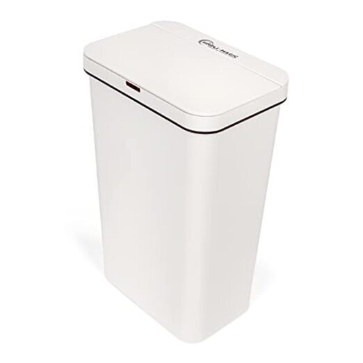 79502 13 Gallon Touchless Sensor Trash Can, Rectangle Garbage Bin, White
