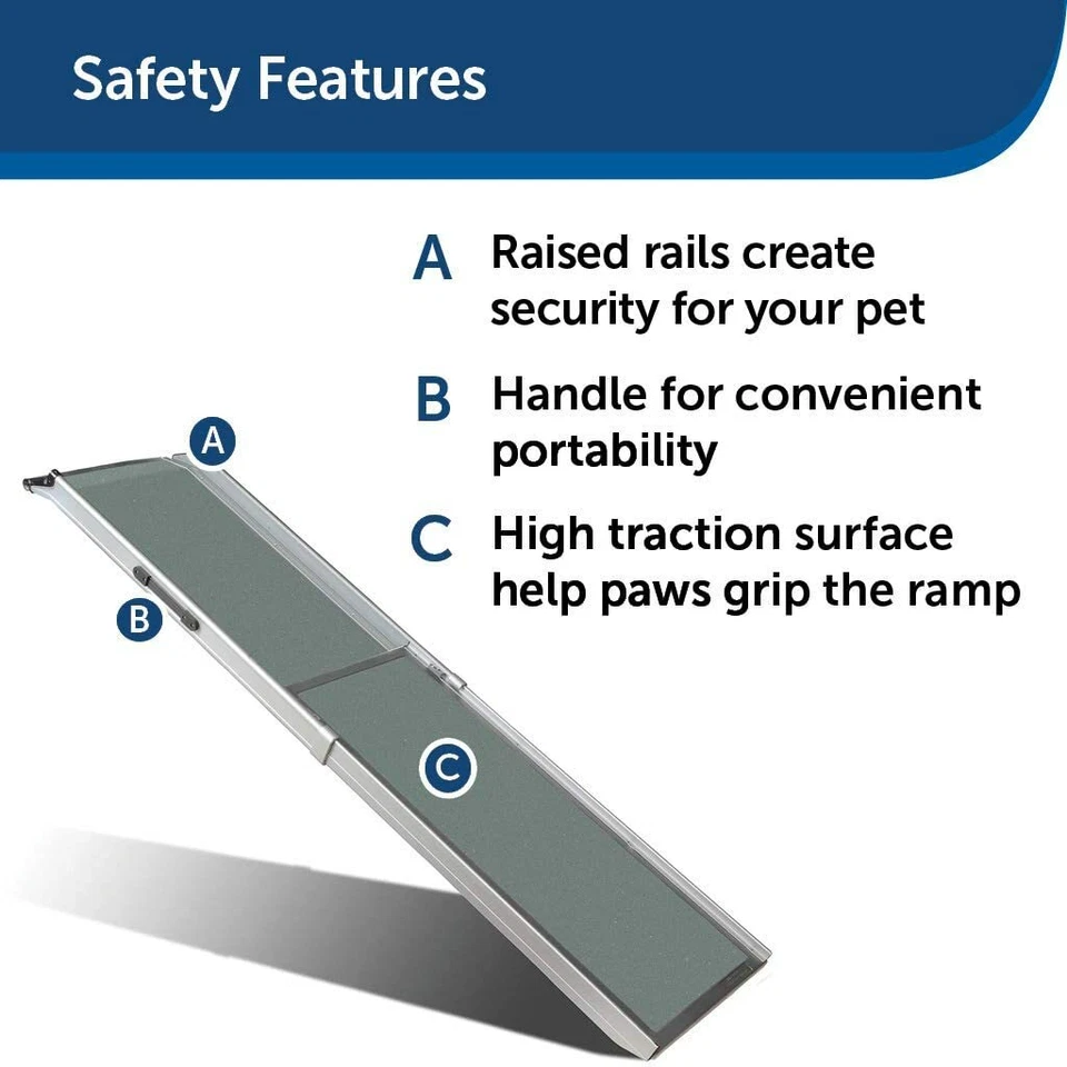 SOLVIT 62305 Deluxe Rampa Telescópica Mascota Perro Extensible para Coche, Camión, SUV Foto 3 de 4