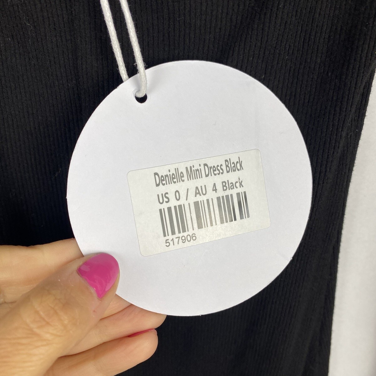 Princess Polly Denielle Mini Dress Black Bodycon Ribbed Long Sleeve Size 0  NWT | eBay