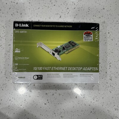 New In Box D-Link DFE-530TX+ Rev. E1 10/100MBPS Internal PCI Fast Ethernet Card