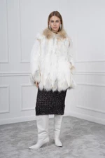 Golden Island Fox Fur Sections Jacket