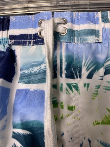 Pantaloncini da bagno SONOMA Life + Style bianco blu verde oceano palma tronco tavola - L - Foto 4 di 17