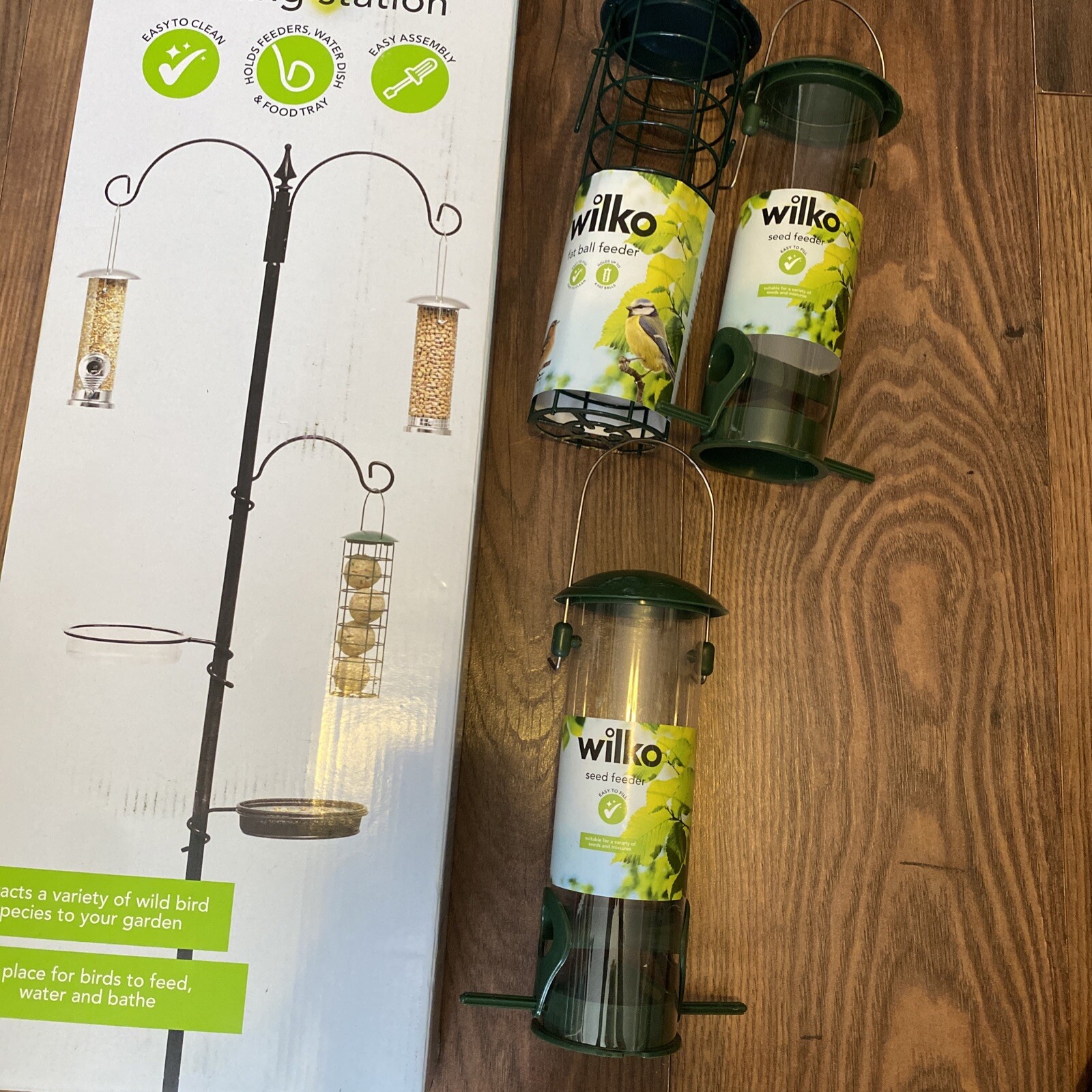 Wild Bird Feeding Station With 3 Bird Feeders eBay