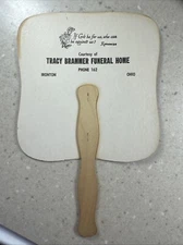 Vintage Mid-Century Ironton, Ohio Tracy Brammer Funeral Home Advertising Fan 99