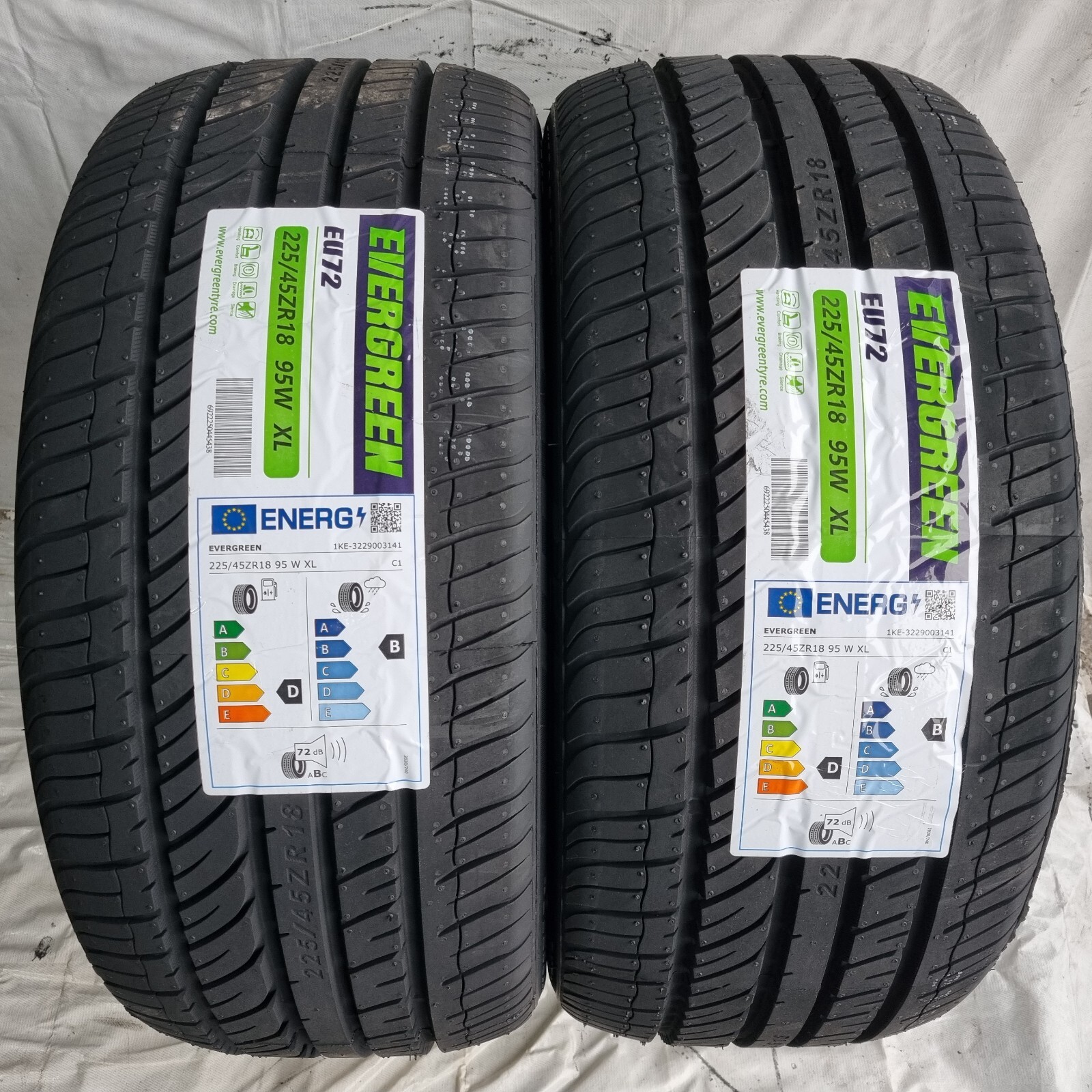 225 45 ZR 18 x2 Evergreen 95W XL Brand New Tyres 22545ZR18 x2 Mid Range