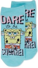 SPONGE BOB Women/Girls No-Show Character Sock 1Pk Nickelodeon Stocking Stuffer