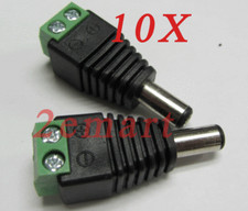 Lot 10X 2.1 x 5.5mm 2.1mm DC Power Male Jack Connector Adapter for CCTV Camera