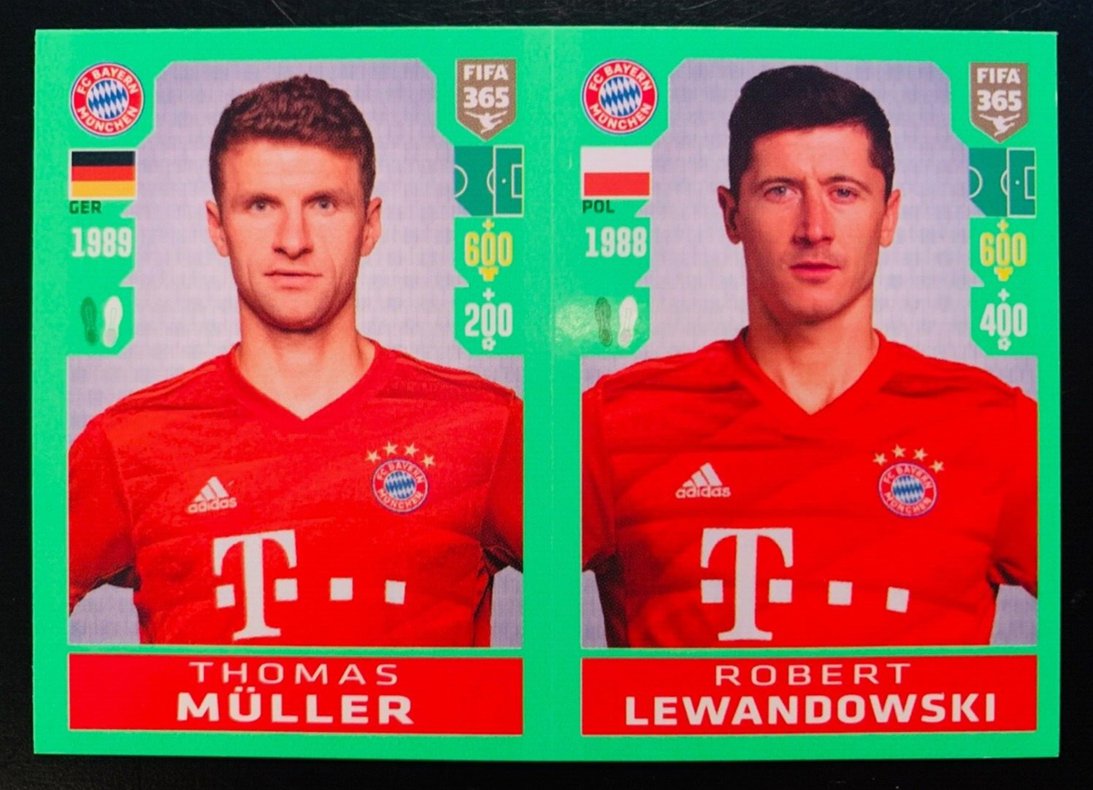 2019-20 Panini FIFA 365 # 169 T. Muller R. Lewandowski Bayern