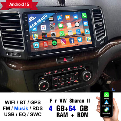 Für VW Sharan II 7N Seat Alhambra II 2010-21 Autoradio Android 15 GPS Navi 4+64G
