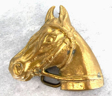 NOS - Vintage HORSE HEAD Solid Brass Belt Buckle 1970'S - RARE HORSES