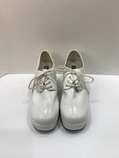 Funtasma Men White Halloween Costume Platform Funky Disco Shoe Size L