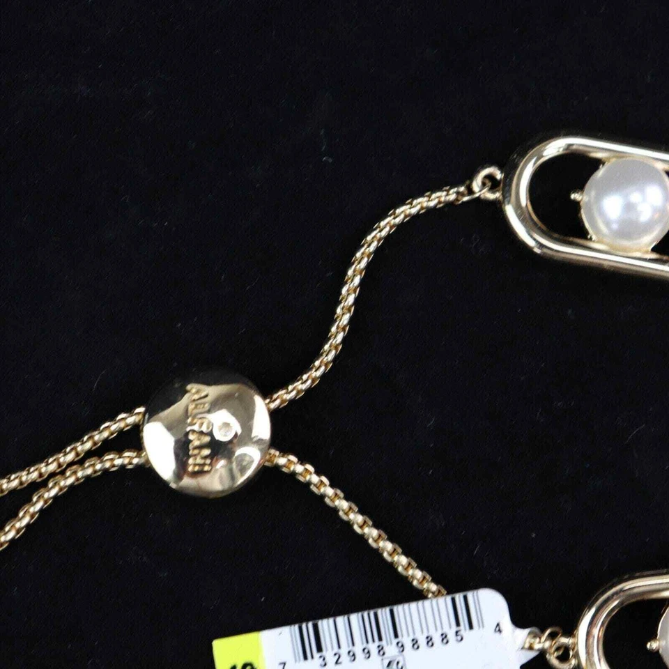 Brazalete deslizante Alfani para mujer tono dorado eslabones grandes y perlas de imitación nuevo con etiquetas $34,50 Foto 3 de 4