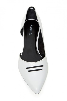 New Kelsi Dagger Point Toe D'Orsay Ballet Flats Shoe White Leather Sz 8.5 $100